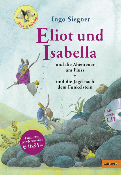 Das erste und zweite spannende und witzige Abenteuer der beiden beliebten Rattenkinder Eliot und Isabella in einem Sammelband mit CD: Viele bunte Bilder, kurze Kapitel und ein großes Vergnügen zum Zuhören! Eliot und Isabella und die Abenteuer am Fluss: Der kleine Rattenjunge Eliot, wird von einer Hochwasserwelle weit hinaus aufs Land gespült. Zum Glück trifft er die mutige Isabella. Doch als ob der lange Weg zurück in die Stadt nicht schon gefährlich genug wäre, macht ihnen Rüpelratte Bocky Bockwurst auch noch das Leben schwer. In die Fänge seiner Bande dürfen sie auf keinen Fall geraten! Eliot und Isabella und die Jagd nach dem Funkelstein: Eliot, der kleine Rattenjunge, und seine Freundin Isabella müssen Bruno den Bär unbedingt warnen. Seit er den Funkelstein verschluckt hat, sind ihm Kater Schredder und der gefährlicher Adler auf den Fersen. Es ist eine wilde Verfolgungsjagd, bei der natürlich auch Bocky Bockwurst und seine Kumpanen mitmischen.