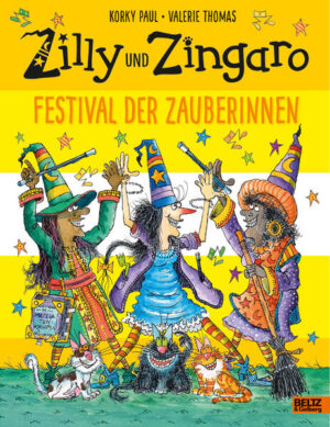 Das Festival der Zauberinnen ist ein farbenprächtiges Spektakel für Zilly und Zingaro: Limonade und Erdbeershake sprudeln aus dem Springbrunnen und alle Katzen sind knallbunt! Zuhause ist Zilly schnell langweilig sie muss ihre zaubernden Freundinnen wiedersehen. Sie schwingt sich mit Kater Zingaro auf den Zauberbesen und findet sich schon bald in den einzigartigen Wohnorten ihrer Freundinnen von Esmeraldas Baum- Dorf über Anastasias Berggipfel- Hütte bis hin zu Amaras Leuchtturm. Zilly und Zingaro: Das sind turbulente Vorlesegeschichten rund um Zauberin Zilly und ihren Kater Zingaro. Große Wimmelbilder mit vielen witzigen Details begeistern Kinder ab 4 und auch Leseanfänger.