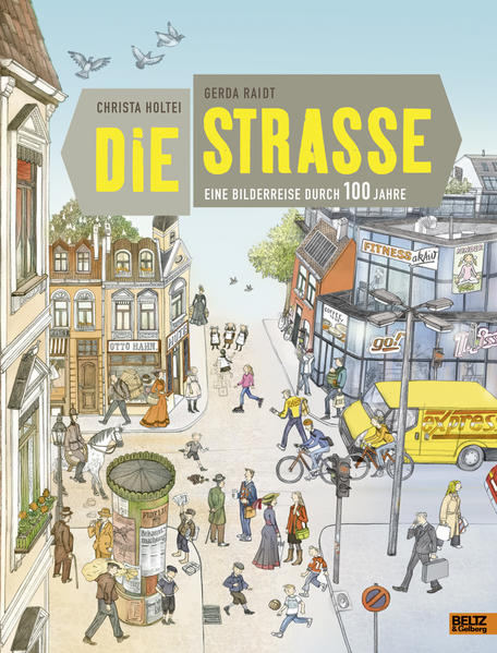 Eine faszinierende Bilderreise durch 100 Jahre Alltagsleben. Wir sehen in ein Haus und beobachten seine Bewohner, wir gucken in eine Straße und verfolgen ihren Wandel vom 20. ins 21. Jahrhundert. Wie wohnte man um 1910, wie wurde gekocht, wie die Wäsche gewaschen? Was spielten die Kinder und welche Kleidung trugen sie? Wann wurde das WC erfunden und wann lösten Autos das Pferd als Transportmittel endgültig ab? Welche Narben hinterließ der Krieg und wie entstand aus den Trümmern von 1945 Neues? Weshalb hatten Kinder früher keinen Computer? Und warum kommen wir heute kaum mehr ohne Handy klar? Auf 7 großformatigen Bildtafeln spüren Kinder diesen und vielen anderen Fragen nach und werden zu Zeitreisenden durch die Geschichte. Mit 4 spannenden Themen- Doppelseiten, die Kindern in kurzen Texten und Bildfolgen erklären, wie unser Leben sich wandelte und wohin wir uns entwickeln. So anschaulich und verblüffend kann Wissen sein!