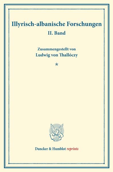 Illyrisch-albanische Forschungen. | Bundesamt für magische Wesen