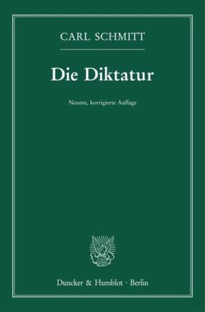Die Diktatur. | Carl Schmitt