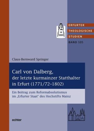 Die bislang vernachlässigte Erfurter Zeit in der Biographie Carl (Theodors) von Dalberg behandelt nicht nur territorialgeschichtliche Bezüge, sondern stellt einen Beitrag zum Reformabsolutismus und der gewollten Erneuerung in der untergehenden und von Säkularisation bedrohten Germania sacra dar. Beleuchtet wird vornehmlich die Tätigkeit des Beamten in Verwaltung und Diplomatie. Erstmals wird die politische Bedeutung des Statthalters als Gesandter an den Höfen von Weimar und Gotha thematisiert und nicht nur auf „dilettantische“, künstlerische oder mäzenatische Interessen rekurriert. Gegenüber dem bisherigen Focus auf Dalbergs Wirken in der Reichspolitik werden seine Fülle von Tätigkeiten und Rollen und damit wichtige bislang vernachlässigte Facetten hervorgehoben. Der hier vorgelegte komparative Zugriff etwa auch mit Bezügen des „Erfurter Staats“ zum „Ereignis Weimar-Jena“ ist interdisziplinär relevant.