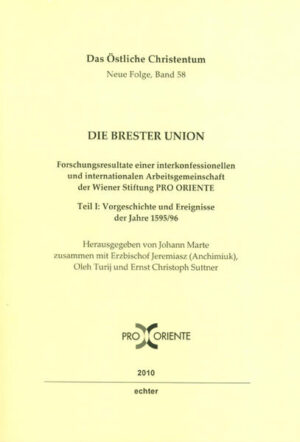 Die Wiener Stiftung PRO ORIENTE hat seit 2002 eine internationale Gruppe von Kirchenhistorikern aus der Orthodoxen, aus der Ukrainischen Unierten und aus der Römisch-Katholischen Kirche mit dem Auftrag eingesetzt, die konträren, zum Teil sogar kontradiktorischen Thesen, die über die Brester Union im Umlauf sind, anhand der Geschichtsquellen zu verifizieren und, wo es nötig ist, zu berichtigen. Das Forschungsprojekt sollte der Aufklärung von Mißverständnissen dienen, welche schon seit Menschengedenken die zwischenkirchlichen Verhältnisse belasten. Die Arbeitsgruppe bestimmte aus ihrer Mitte ein Redaktionsteam, das einen Zwischenbericht über ihre bisherigen Forschungen zur Vorgeschichte der Union und zum Unionsabschluß in den Jahren 1595/96 erstellte. Der vorliegende Bericht hat die Zustimmung der gesamten Arbeitsgruppe gefunden. Die Stiftung hofft, daß durch ihn und die vorgesehene Weiterarbeit ein echter Beitrag zum Verständnis zwischen den Kirchen erbracht werden kann.