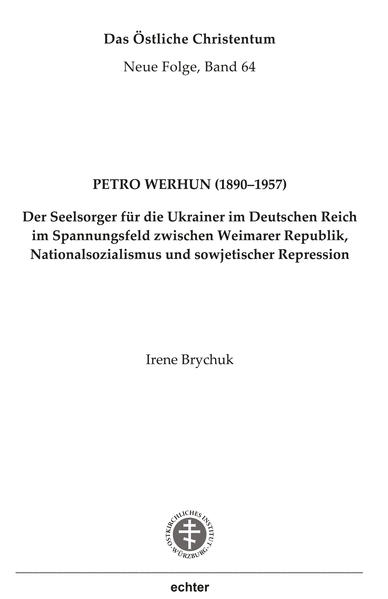 Petro Werhun: Ein Krimineller für das kommunistische Regime und ein Seliger für die Katholische Kirche. Ein Verbrecher für die Sowjets, verurteilt zu sieben Jahren Straflager in Sibirien und ein Doktor der katholischen Theologie. Ein „Kollaborateur mit dem Feind“ und ein Seelsorger und Apostolischer Visitator im Auftrag von Papst Pius XII. Die vorliegende Studie erläutert, basierend auf den einschlägigen Quellen sowie Prozess- und Ermittlungsakten, die Biographie Petro Werhuns, eines ukrainischen griechisch-katholischen Priesters, der in der jüngsten Geschichte seiner Kirche eine besondere Stellung einnimmt, als Seelsorger für die Ukrainer in Deutschland und als Brückenbauer zwischen Ost und West.