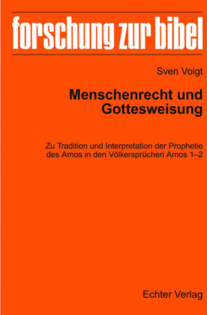 Die Botschaft der Amosschrift reflektiert die bleibende Verantwortung und das reale Versagen des Gottesvolkes angesichts einer Grenzen überschreitenden Unmenschlichkeit. Diese Diagnose wird im Völkerspruchzyklus des Buches (Am 1-2) in komprimierter Weise zusammengefasst und an den Beginn des Buches und programmatisch auch an den Beginn des biblischen Phänomens der Schriftprophetie gestellt. Der Verfasser untersucht in seiner historisch-kritisch angelegten Arbeit die literarische Gestalt und die theologische Aussage dieser Kapitel, um die theologischen Traditionsprozesse aufzuhellen, die den Völkerspruchzyklus Am 1-2 beeinflussen. Als maßgebenden traditionsgeschichtlichen Hintergrund dieser Kapitel arbeitet er dabei die Urgeschichte des Jahwisten mit seinem Leitwort des Bruders heraus.