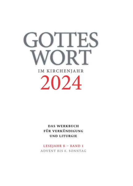 Gottes Wort im Kirchenjahr, das Werkbuch für Verkündigung und Liturgie, ist die bewährte Hilfe zur Gestaltung von Eucharistiefeiern und Wort-Gottes-Feiern. Für jeden Sonn- und Festtag bietet Gottes Wort im Kirchenjahr:-Anregungen und Texte zur Liturgie-Liedvorschläge aus dem Gotteslob-Einführungsworte in Eucharistiefeier und Wort-Gottes-Feier-Hinführungen zu den Schriftlesungen-Fürbitten-eine Predigtvorlage zur Lesung (AT/NT im Wechsel)-eine Predigtvorlage zum Evangelium-eine Kurzpredigt als Lesepredigt für die Wort-Gottes-Feier-eine Kinderpredigt mit Vorschlägen zur Eröffnung und Fürbitten-weitere Texte und Anregungen zur Gestaltung der Eucharistiefeier und Wort-Gottes-Feier Außerdem gehören Predigten und Gottesdienstentwürfe für besondere Gelegenheiten zum Repertoire von Gottes Wort im Kirchenjahr.