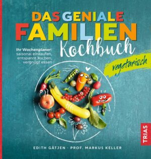 Willkommen in der Veggie-Familienküche! Schnitzel und Frikadellen sind schneller gemacht als Gemüse geschnibbelt und gekocht? Weit gefehlt, denn hier hat jemand für Sie vorgeplant: Edith Gätjen, selbst 4-fache Mutter, stellt Ihnen die besten vegetarischen Rezepte für jede Woche zusammen - so entgeht Ihnen kein saisonales Highlight, das der Wochenmarkt gerade bietet. Mehr Vielfalt dank Wochenplänen: Für jede Woche finden Sie einen fertigen Kochplan mit Einkaufsliste. So haben Sie alles im Haus, was Sie in den folgenden Tagen benötigen. 400-mal »Das schmeckt ja lecker!«: Gerichte für alle Gelegenheiten, die selbst Gemüsemuffel überzeugen werden. Zeit sparen: Die besten Tipps zum Vorbereiten, Aufbewahren und für die Resteverwertung. Lieber ganz »ohne Tier«? Alle Rezepte sind auch vegan möglich. Saisonal, lecker und garantiert familientauglich!