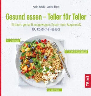 Gesund essen kann so einfach sein! Sie möchten sich gesund und ausgewogen ernähren, Ihrem Körper damit etwas Gutes tun oder auf Ihr Gewicht achten? Wunderbar! Doch wie lassen sich Ernährungsempfehlungen einfach im Alltag und in der Küche umsetzen? Wie bekommen Sie Kohlenhydrate, Fett und Eiweiß ausgewogen auf den Teller - ohne umständliches Berechnen? Genial einfach: Auf einen Blick sehen, was wirklich gesund ist -Nährstoffe optimal verteilt: Die Hälfte des Tellers füllen Gemüse und Obst, ein Viertel hochwertiges Eiweiß und ein Viertel die Kohlenhydrate - fertig ist eine ausgewogene Mahlzeit. -Über 100 Rezeptideen: Schnell, lecker und für jeden Geschmack etwas dabei - vom Frühstück über praktische Mittagsmahlzeiten zum Mitnehmen bis zum Abendessen. Toll: auch Lieblingsgerichte wie Lasagne oder Gulasch kann man mit wenigen Veränderungen gesund zubereiten. -Wissenschaft trifft Kochpraxis: Ernährungsempfehlungen in alltagstaugliche und leckere Rezepte übersetzt. Das Kochbuch, das Sie zu Experten für gesunde Mahlzeiten macht!