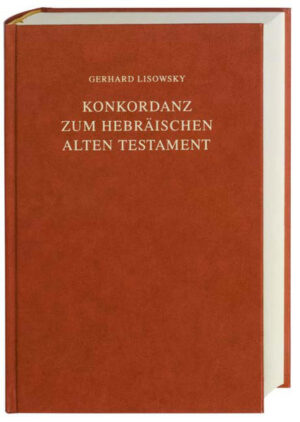 Seit Jahrzehnten gehört die Konkordanz von Gerhard Lisowsky zu den Standardwerken für Theologie und Bibelwissenschaft. Diese Neuausgabe erscheint mit besonders großzügigem Schriftbild. Der Wortschatz des Alten Testaments ist vollständig nachgewiesen und mit deutscher, englischer und lateinischer Bedeutung versehen. Die zitierten Texte werden vokalisiert angeboten. Einführung in Deutsch, Latein und Englisch.