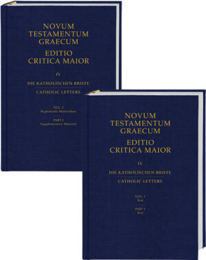 Die Editio Critica Maior dokumentiert die gesamte griechische Textgeschichte des Neuen Testaments im 1. Jahrtausend. Sie ist damit die Grundlage für die wissenschaftliche Forschung zum Text des Neuen Testaments.-Nachdem Band IV zunächst in einzelnen Lieferungen erschienen war, liegt er mit der 2. Auflage nun als hochwertig ausgestatteter Gesamtband mit zwei Teilbänden vor. Teil 1: Text, Teil 2: Begleitende Materialien. Seit dem Erscheinen der 1. Lieferung von Band IV 1997 hat sich die wissenschaftliche Methodik erheblich weiterentwickelt. Dem wurde mit der Revision dieses Bandes Rechnung getragen. An 13 Stellen gilt jetzt ein anderer Text als Urtext. An anderen Stellen war eine Entscheidung zwischen zwei Lesarten wissenschaftlich nicht möglich, sodass nun beide Lesarten in der Leitzeile als gleichranging präsentiert werden.