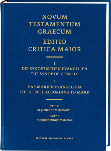 Das Markusevangelium in der Editio Critica Maior Die Editio Critica Maior dokumentiert die griechische Textgeschichte des ersten Jahrtausends anhand der wichtigsten griechischen Handschriften, alten Übersetzungen und neutestamentlichen Zitate in der antiken christlichen Literatur. Nachdem seit einigen Jahren die Bände zur Apostelgeschichte und den Katholischen Briefen vorliegen, folgt nun der erste Band zu einem synoptischen Evangelium, dem Markusevangelium. Dafür wurde auch der ursprüngliche Bibeltext mit Hilfe einer neu entwickelten Methodik erneut rekonstruiert, was zu etlichen Änderungen geführt hat. Das Werk erscheint in drei Teilbänden. In diesem zweiten Teilband finden sich ergänzende Materialien, die den textkritischen Apparat entlasten. Über dieses Buch-Unentbehrliches Grundlagenwerk für die neutestamentliche Textkritik-Erster Band zu einem der Evangelien-Erscheint in drei Teilbänden: Text, Begleitende Materialien, Studien-Hochwertige Ausstattung