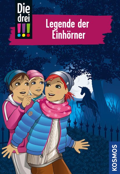 Kim, Franzi und Marie sind „Die drei !!!“. Mutig und clever ermitteln die drei Detektivinnen und sind jedem Fall gewachsen. Hat sich die kleine Einhorn- Statue aus der Villa der beiden alten Damen wirklich in ein leibhaftiges Einhorn verwandelt? Die drei !!! haben ihre Zweifel und nehmen die Ermittlungen auf …