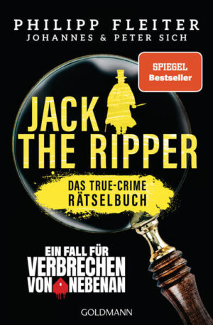 Der SPIEGEL-Bestseller und Gewinner bei den LovelyBooks Community Awards 2023 Kannst du entschlüsseln, wer Jack the Ripper wirklich war? Er ist der bekannteste Mörder der Welt. Doch bis heute kennt niemand seine wahre Identität. Jack the Ripper war im London des ausgehenden 19. Jahrhunderts für fünf brutale Frauen-Morde verantwortlich. So glaubt zumindest die Polizei, denn gefasst wurde er nie. In einem Bekennerschreiben nannte er sich selbst »Jack the Ripper«. Wer er wirklich war? Das weiß man bis heute nicht. Er suchte seine weiblichen Opfer vermeintlich wahllos aus, tötete sie in den dunklen Gassen des Londoner East Ends und wurde zur Legende. »Verbrechen von nebenan«-Podcast-Star und Bestseller-Autor Philipp Fleiter rollt den berühmtesten True-Crime-Fall der Welt neu auf - als Kriminalgeschichte mit Miträtseln. Spannend, spielerisch und klug recherchiert. Ein True-Crime-Game-Buch für Erwachsene und nichts für schwache Nerven! • Vom SPIEGEL-Bestsellerautor Philipp Fleiter vom Nr.1-Podcast »Verbrechen von nebenan« • Mit Rätseln von Peter & Johannes Sich, den Masterminds und Erfindern von »MicroMacro: Crime City« • 1 Story, 10 Rätsel mit Lösungsseiten und ein interaktives Ende, bei dem man selbst entscheiden muss »Alle berühmten Detektive haben sich bereits die Zähne an den Ripper-Morden ausgebissen - aber jetzt hat True-Crime-Experte Philipp Fleiter den Fall mit einer ebenso spannenden wie cleveren Auflösung neu aufgerollt, dass einem die Spucke wegbleibt.« Andreas Gruber, SPIEGEL-Bestsellerautor