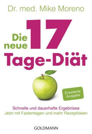 „Sie schaffen es, denn 17 Tage sind für jeden ein überschaubarer Zeitraum.“ - schnell und gleichzeitig dauerhaft abnehmen mit dem von Dr. med. Mike Moreno entwickelten Programm. Leicht umsetzbar ist es in Phasen unterteilt: In der ersten Phase purzeln die Kilos, in den darauffolgenden wird der Stoffwechsel neu „programmiert“ und der Körper an mehr Aktivität gewöhnt. Währenddessen wird durchgehend der körpereigene Fettabbau angeregt. Das alles ohne Hungergefühl, aber mit mehr Energie und gesunder Lebensweise! Ausstattung: s/w, ca. 12 s/w Fotos