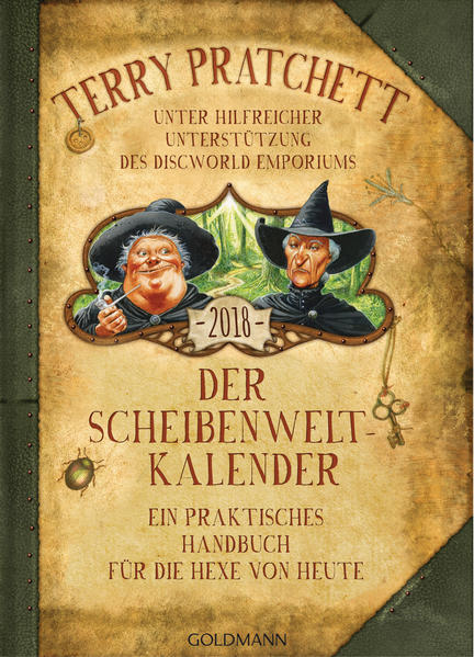 Woche für Woche präsentiert der Scheibenwelt- Kalender in liebevoller Aufmachung die wichtigsten Daten und schrägsten Scheibenwelt- Fakten und - Anekdoten. 2018 dreht sich alles um ehrenwerten Damen Hexen: Oma Wetterwachs, Nanny Ogg, Magrat Knoblauch und Co und um Nachwuchshexe Tiffany Weh. Und natürlich sind die Hexen, die zu den klügsten und beliebtesten unter den Scheibenwelt- Bewohnern zählen, um lebenspraktische Weisheiten nicht verlegen, z.B. diese: „Eine Hexe ist nie ruppig jedenfalls nicht aus Versehen.“