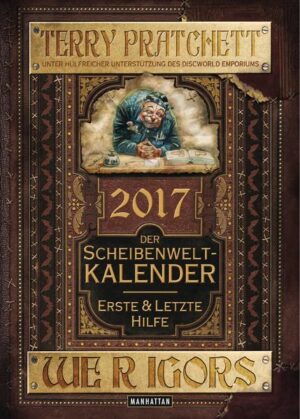 Die wichtigsten Daten und Feiertage imWochenüberblick sowie Jahresübersichten für 2017 und 2018.Woche für Woche präsentiert der Scheibenwelt- Kalender auf einer Doppelseite die wichtigsten Daten und schrägsten Scheibenwelt- Fakten und - Anekdoten. So erfährt der Leser allerlei Wissenswertes über die Igors, die heimlichen Helfer und stillen Helden der Scheibenwelt, über die so selten berichtet wird. Doch ohne die lispelnde Bedienstetenkaste und ihr Transplantationsgeschick würde auf der Scheibenwelt bald gar nichts (und niemand) mehr laufen. Und so manches Leben ist schon durch einen sorgfältig angenähten Fuß, Arm oder Kopf durch Igor- Hand gerettet worden.