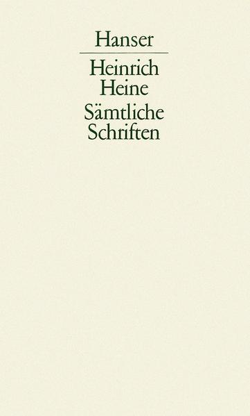 Ludwig Börne. Eine Denkschrift · Einleitung zu Cervantes' »Don Quixote« · Shakespeares Mädchen und Frauen · Neue Gedichte (1852, 3. Auflage) · Nachgelesene Gedichte 1828 - 1844 · Atta Troll. Ein Sommernachtstraum · Deutschland. Ein Wintermärchen · Anhang: Anmerkungen · Zeugnisse · Literaturverzeichnis · Verzeichnis der Gedichtanfänge und -überschriften