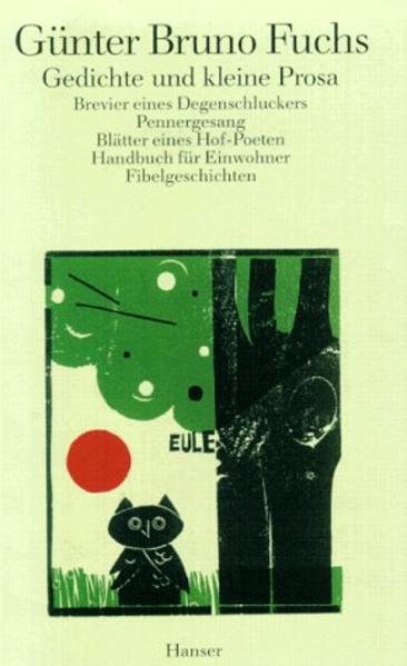 Erstmals kommen in diesem Band die Lyrik und die kurzen Prosastücke von Günter Bruno Fuchs in ihrer Fülle auf die Waagschale: engagierte Gedichte der anderen Art, bissige und verspielte Attacken auf die Behäbigkeit und hintersinnige Fibelgeschichten, wie sie in unseren Lesebüchern stehen, voller Witz und voll anarchischer Phantasie.