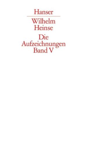 Der handschriftliche Nachlass von Wilhelm Heinse, in aller Bescheidenheit mit Aufzeichnungen betitelt, ist ein dichterisches Werk von weltliterarischer Bedeutung und zugleich eine Fundgrube zur europäischen Kulturgeschichte des 18. Jahrhunderts, im Rang vergleichbar mit den Schriften Georg Christoph Lichtenbergs. Auf die beiden Textbände folgen nun zwei Kommentarbände mit ausführlichen Anmerkungen, die sich gleichermaßen an Wissenschaftler und Laien richten, und ein Anhangband mit einem Register, Wilhelm-Heinse-Bibliographie und Nachwort sowie einem reichhaltigen Abbildungsteil.