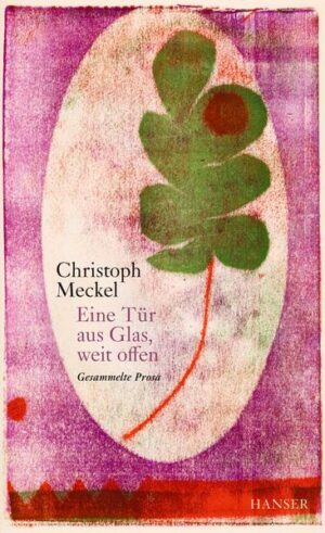 Die gesammelte Prosa von Christoph Meckel - „ein tapferer Romantiker und Sprachmusikant“ Manfred Papst, Neue Zürcher Zeitung „Er war und ist einer der großen Dichter der deutschen Nachkriegsliteratur“ (Die Welt). In seiner jetzt zum ersten Mal aus lang vergessenen Quellen gesammelten Prosa spricht Christoph Meckel von seiner Arbeit und seinem Leben, von der Poesie, der Kunst, von Weggefährten und von dem, „was noch nicht gemacht ist“. Hier wird erzählt vom bucklicht Männlein, das schon durch die Kinderträume geistert, und von Monsieur Bernstein, von dem, was ein Dichter tut, und wie er selbst einer geworden ist. 'Eine Tür aus Glas, weit offen' zeigt die große Spannweite des Schriftstellers Christoph Meckel, dicht am eigenen Leben und doch mit der ganzen Weite der Poesie.