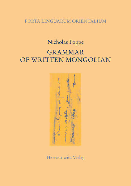 Grammar of Written Mongolian | Nicholas Poppe