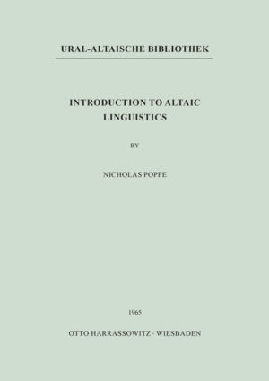 Introduction to Altaic Linguistics | Nicholas Poppe