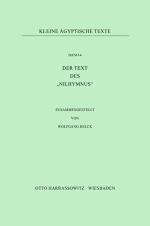 Der Text des "Nilhymnus" | Wolfgang Helck