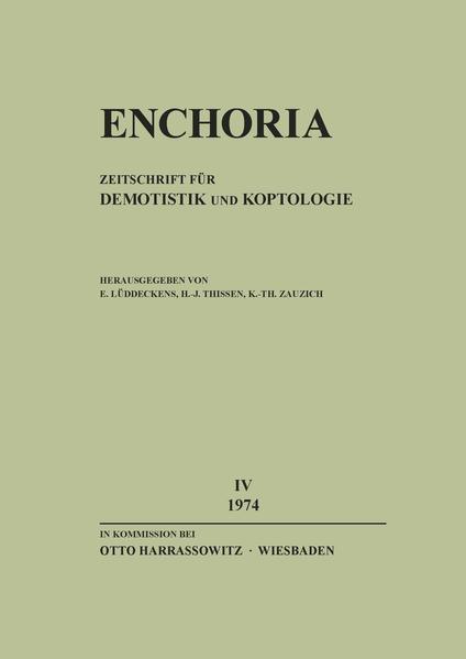 Enchoria / Enchoria IV (1974) | Karl-Theodor Zauzich, Erich Lüddeckens, Heinz-Josef Thissen