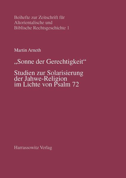 Die Monographie stellt die Regierungszeit des judäischen Königs Josia als entscheidende Phase der Solarisierung Jahwes heraus. Die Grundschicht von Psalm 72, der Krönungshymnus des im Jahr 639 v. Chr. inthronisierten Königs, weist markante Übereinstimmungen mit dem für die neuassyrische Herrschaftslegitimation innovativen „Krönungshymnus Assurbanipals” auf-beide Texte sind nicht unabhängig voneinander entstanden. Damit gelingt es erstmals, Psalm 72 in vorexilischer Zeit zu datieren. Die Wirkungsgeschichte des überarbeiteten Psalms zeigt sodann seine Bedeutung für andere Literaturbereiche des Alten Testaments, vor allem für die Komposition der Kernüberlieferung in Jes 60-62.