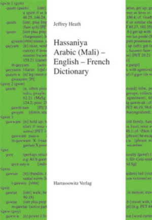 Hassaniya Arabic (Mali) - English - French Dictionary | Jeffrey Heath