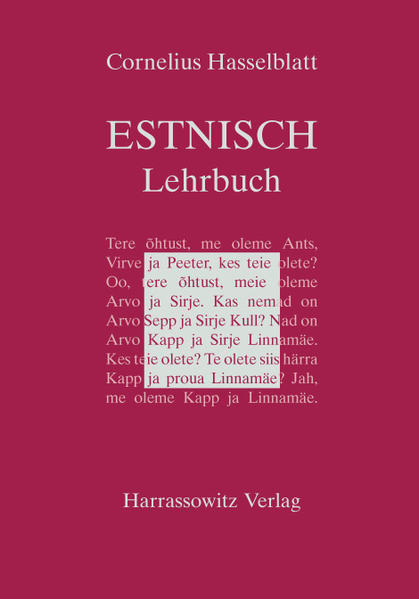 Lehrbuch des Estnischen | Cornelius Hasselblatt