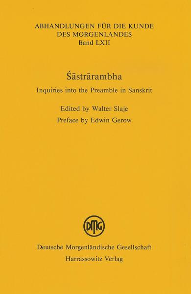 The present volume contains a collection of 10 articles read to the audience of a topic-related panel at the 13th World Übersetzt von Conference, held in Edinburgh in July 2006. The papers focus on a variety of aspects of prolegomena composed in Übersetzt von by examining them in their different systemic and systematic contexts. Extending beyond sastra in its narrower sense as bodies of (philosophical) knowledge, some of the investigations assembled here concern themselves with preambles to different categories such as Vedic exegesis, poetics, poetry and historiography. From the table of contents: (10 contributions) Edwin Gerow, En archêi ên ho logos-„In the Beginning was the Word“. Chr. Minkowski, Why should we read the Mangala-Verses? P. Balcerowicz, Some Remarks on the Opening Sections in Buddhist and Jaina Epistemological Treatises. Jan E. M. Houben, Doxographic Introductions to the Philosophical Systems: Mallavadin and the Grammarians. Ph. Maas, “Descent with Modification“: The Opening of the Patañjalayogasastra. Silvia D’Intino, Meaningful Mantras. The Introductory Portion of the Rgvedabhasya by Skandasvamin.