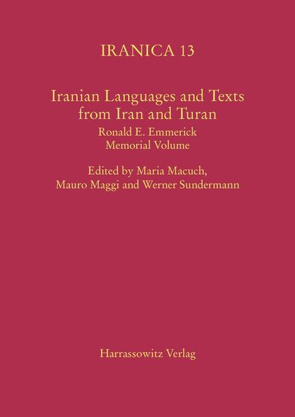 Iranian Languages and Texts from Iran and Turan | Werner Sundermann, Maria Macuch, Mauro Maggi