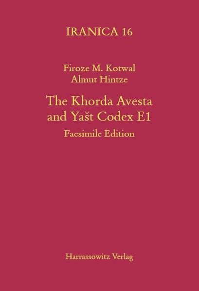 Next to the Yašt codex F1 (dating from 1591 C.E.), the Khorda Avesta and Yašt codex E1 is the most important Yašt manuscript. Written in Navsari in 1601 C.E. by the Sanjana priest Ervad Šapuhr Hošang Asa, E1 is the oldest and most valuable manuscript for the trans mission of the Khorda Avesta, which is not contained in F1. The manuscript E1 offers perhaps the best and most complete extant collection of the Khorda Avesta, including Gahs, Niyayešes, Yašts, Nirangs, Bajs, Namazes, the Skt. Wahman Yašt, and many other, often little known texts. Moreover, E1 is of particular signiﬁcance from a text critical point of view because it has been corrected secunda manu according to a line of trans mission independent from and older than F1. This volume offers an Introduction with a detailed survey of the contents of E1. The main part consists of facsimiles of the entire manuscript, with headings and marginal notes identifying individual texts and paragraphs.