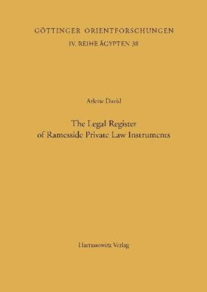 Classification and Categorization in Ancient Egypt / The Legal Register of Ramesside Private Law Instruments | Arlette David