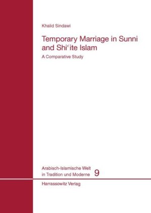 The main objective of the study on temporary marriage in Shi'i and Sunni Islam by Khalid Sindawi is to analyze and survey the views of Islamic jurists both ancient and modern on the issue of temporary marriage, that is, a marriage that is limited in time, and whether such a marriage is licit or not. Using juridical texts, religious rulings (fatawa), independent opinions and more, this study illuminates the main disputes among early and modern Islamic scholars and tracks the sources of the obvious disagreements on this matter in Islamic religious circles. It also discusses the social aspects of temporary marriage as well as the influence that social sentiments may have had on the way in which this institution has been appraised in Islamic law. After the introduction that explores the concept of marriage, its conditions and laws, the encouragement of matrimony in Islamic law, divorce and annulment of marriage, and the two types of legal marriage, permanent and temporary, different marriage types from the pre-Islamic times up to modern times are presented. Sindawi also discusses usufruct marriage (mut'a) in Islamic jurisprudence and the attendant social customs among Twelver Shi'ites, deals with travel marriage (misyar) in Islamic jurisprudence and Sunni social practice, describes what is known as “friend marriage” and the views of Islamic jurists on this kind of liaison, and summarizes the points of similarity and difference between usufruct, travel and “friend” marriage.