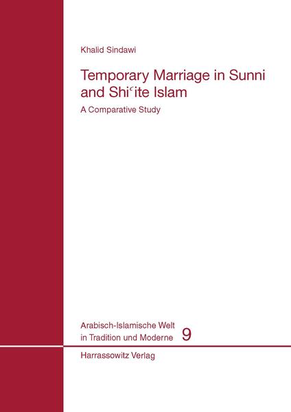 The main objective of the study on temporary marriage in Shi'i and Sunni Islam by Khalid Sindawi is to analyze and survey the views of Islamic jurists both ancient and modern on the issue of temporary marriage, that is, a marriage that is limited in time, and whether such a marriage is licit or not. Using juridical texts, religious rulings (fatawa), independent opinions and more, this study illuminates the main disputes among early and modern Islamic scholars and tracks the sources of the obvious disagreements on this matter in Islamic religious circles. It also discusses the social aspects of temporary marriage as well as the influence that social sentiments may have had on the way in which this institution has been appraised in Islamic law. After the introduction that explores the concept of marriage, its conditions and laws, the encouragement of matrimony in Islamic law, divorce and annulment of marriage, and the two types of legal marriage, permanent and temporary, different marriage types from the pre-Islamic times up to modern times are presented. Sindawi also discusses usufruct marriage (mut'a) in Islamic jurisprudence and the attendant social customs among Twelver Shi'ites, deals with travel marriage (misyar) in Islamic jurisprudence and Sunni social practice, describes what is known as “friend marriage” and the views of Islamic jurists on this kind of liaison, and summarizes the points of similarity and difference between usufruct, travel and “friend” marriage.