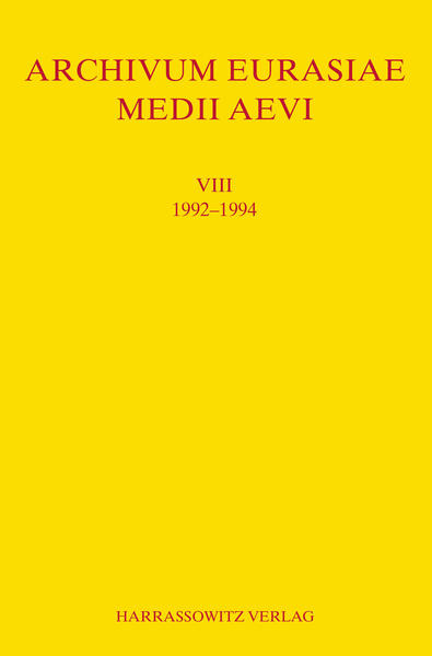 Archivum Eurasiae Medii Aevi VIII 1992-1994 | A.P. Martinez, Thomas T Allsen, Th. S. Noonan, U. Schamiloglu, Peter B Golden