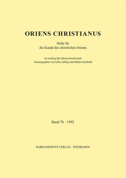 Oriens Christianus 76 (1992) | Julius Assfalg, Hubert Kaufhold