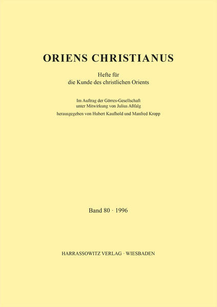 Oriens Christianus 80 (1996) | Hubert Kaufhold, Manfred Kropp