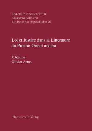 What is the connection between law and justice in the literature of the Ancient Near East? Does justice always need the writing of laws? And what is the true purpose of the law collections of the Ancient Near East and of the Bible? To take the case of the Hammurapi code, does it represent an authentic legal text, or a work of royal propaganda, or rather a collection of case laws? The volume edited by Olivier Artus gathers together conferences given on the occasion of two international colloques at the Catholic University of Paris (2010 and 2011) about this field of law and justice. The articles lead an investigation about the questions concerned from the legal texts of the Ancient Near East, particularly from the Mesopotamian literature, and from the biblical legal texts, as well as from the wisdom biblical literature. The different studies try to set the legal texts in their historical situation and in the context of the political and theological debates of their time.