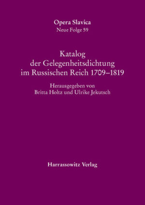 Katalog der Gelegenheitsdichtung im Russischen Reich 17091819 | Bundesamt für magische Wesen