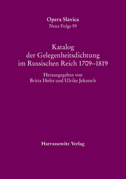 Katalog der Gelegenheitsdichtung im Russischen Reich 17091819 | Bundesamt für magische Wesen