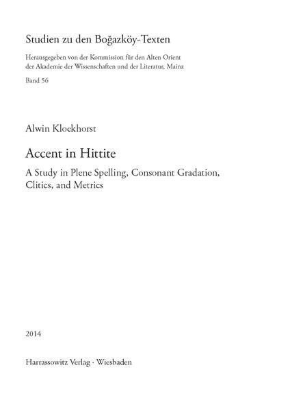 Accent in Hittite | Alwin Kloekhorst