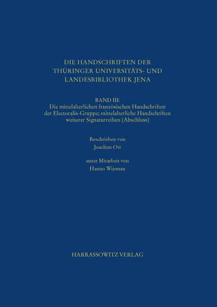 Die Handschriften der Thüringer Universitäts- und Landesbibliothek Jena. Band III | Bundesamt für magische Wesen