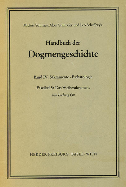 Dieser Band ist aus der Reihe "Handbuch der Dogmengeschichte". Die Bände können als Fortsetzung oder auch einzeln bezogen werden. Nähere Informationen erhalten Sie bei unserem Kundenservice unter der Tel.-Nr. 0049(0)761/2717-300 oder per E-Mail: kundenservice@herder.de