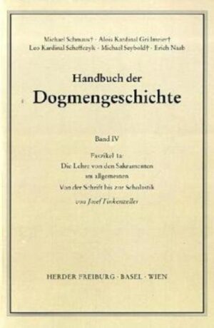 Dieser Band ist aus der Reihe "Handbuch der Dogmengeschichte". Die Bände können als Fortsetzung oder auch einzeln bezogen werden. Nähere Informationen erhalten Sie bei unserem Kundenservice unter der Tel.-Nr. 0049(0)761/2717-300 oder per E-Mail: kundenservice@herder.de