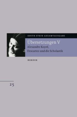 Während des Aufenthalts in Bergzabern 1921/22, in dem auch der Entschluss zur Taufe fiel, übersetzte Edith Stein zusammen mit ihrer philosophischen Freundin und Gastgeberin Hedwig Conrad-Martius ein Werk über Descartes, das Alexandre Koyré in Paris auf Französisch veröffentliche. Statt ihn nur als Hauptvertreter des Rationalismus und als Begründer der neuzeitlichen Subjekt-Philosophie zu kennzeichnen, entwirft Koyré den "anderen Descartes", der selbst noch tief in der Scholastik wurzelt und die bisherigen Gottesbeweise zwar abwandelt, nicht aber außer Kraft setzt. Dass Edith Stein mitten in ihrer Konversion einen solchen Text zusammen mit ihrer Taufpatin übersetzt, wirft ein-bisher nicht beachtetes-Licht auf ihren eigenen intellektuellen Weg. Zudem wird das durchaus einseitige Bild des "Rationalisten" Descartes aufgebrochen und nachdenkenswert ergänzt-ein wirklicher Fund auch für die heutige Descartes-Deutung.