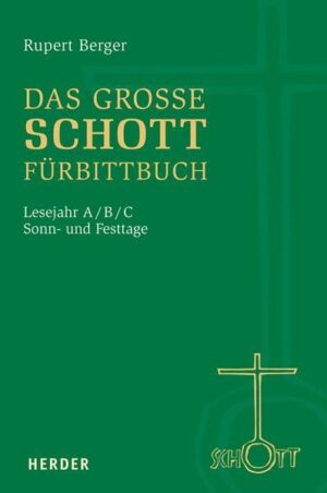 Rupert Berger hat seine bewährten SCHOTT-Fürbitten für die Sonn- und Festtage der Lesejahre A, B und C überarbeitet und für heutige Gebetsanliegen aktualisiert. Die Einleitungen und Fürbitten haben jeweils einen klaren Bezug zu den vorgegebenen Lesungen und bieten somit eine inhaltlich ansprechende und zuverlässige Unterstützung bei einer lebendigen und ansprechenden Gestaltung der Gottesdienste. Das praktische Buch bietet über das Fürbittgebet hinaus Hilfen für den Eröffnungsteil der Messe sowie einen Vorschlag für das Entlassungswort vor dem Schlusssegen.