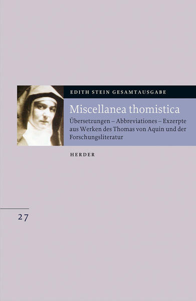 Der Band dokumentiert, wie umfassend Edith Steins Studium der Werke des Thomas v. Aquin war und welche Forschungsliteratur sie bei ihren Thomas-Studien heranzog. Er enthält bislang kaum bekanntes Material aus dem Edith Stein-Archiv in Köln und rundet das Bild von der Bedeutung der thomasischen Philosophie und Theologie für das Denken und für das Werk Edith Steins ab. Für die künftige Forschung erhält der interessierte Leser wichtige neue Materialien.